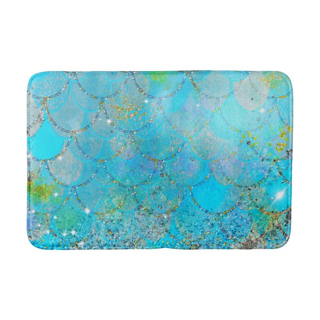 Tapis De Bain Pretty Iridescente Pearl Shimmer Mermaid Scales (Devant)