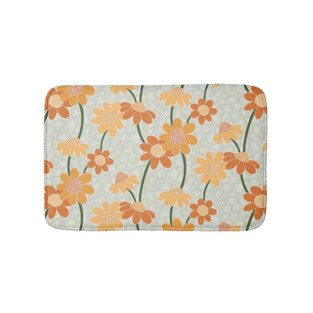 Tapis De Bain Pretty retro muted 1970 s flowers (Devant)