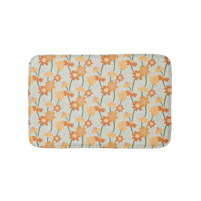 Tapis De Bain Pretty retro muted 1970 s flowers (Devant)