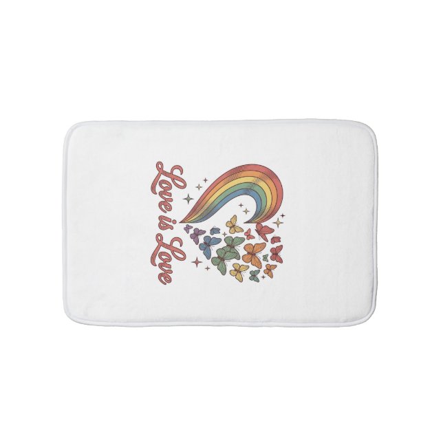 Tapis De Bain Pride Papillon Cœur Amour Est Amour Conception de  (Devant)