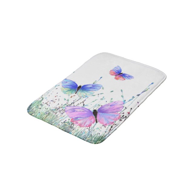 Tapis De Bain Printemps Joy Bath Mat Papillons Volant dans la na (Angle)