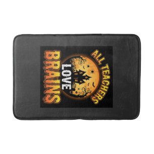 Tapis De Bain Professeur Halloween Cerveaux de Zombie Horreur Lu