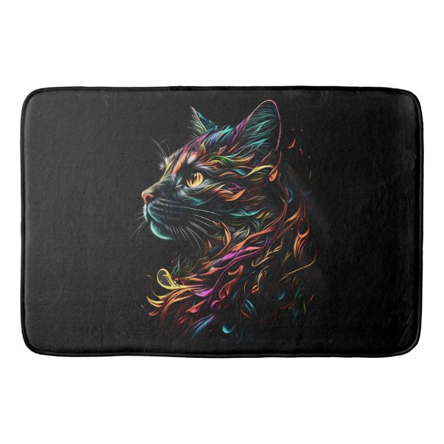Tapis De Bain Profil de Félin Majestueux  (Devant)