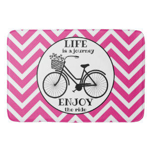 Tapis De Bain Profitez De La Promenade Vélo Avec Fleurs Motiva