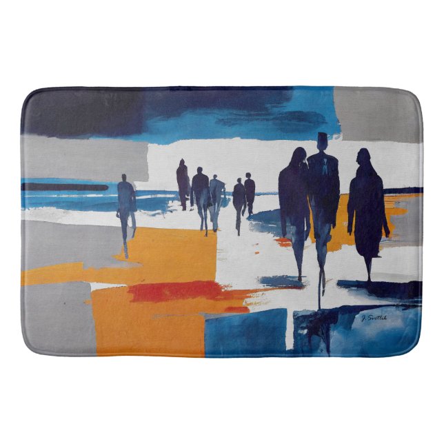 Tapis De Bain Promeneurs d'après-tempête – Figures abstraites (Devant)