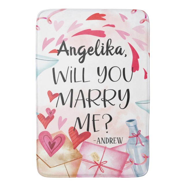 Tapis De Bain Proposition de marriage | You Marry Me ? Custom (devant Vertical)