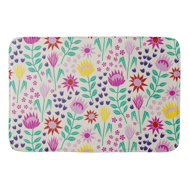 Tapis De Bain Protea Floral Block Imprimer Lampes Millefleur (Devant)