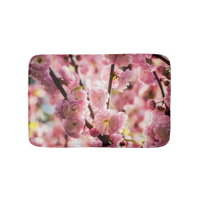Tapis De Bain Prunier en Fleurs - Paradis Rose (Devant)