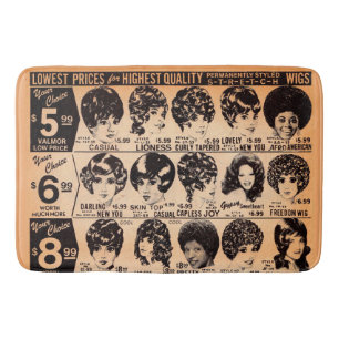 Tapis De Bain publicité pour perruques au début des années 1970