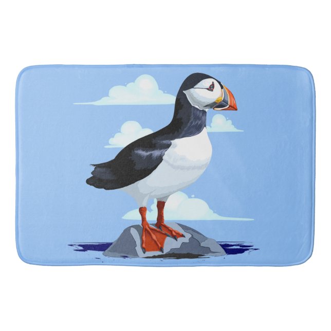 Tapis De Bain Puffin Cute Oiseau de mer Atlantique (Devant)