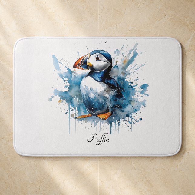 Tapis De Bain Puffin Splash, personnalisé (Créateur téléchargé)