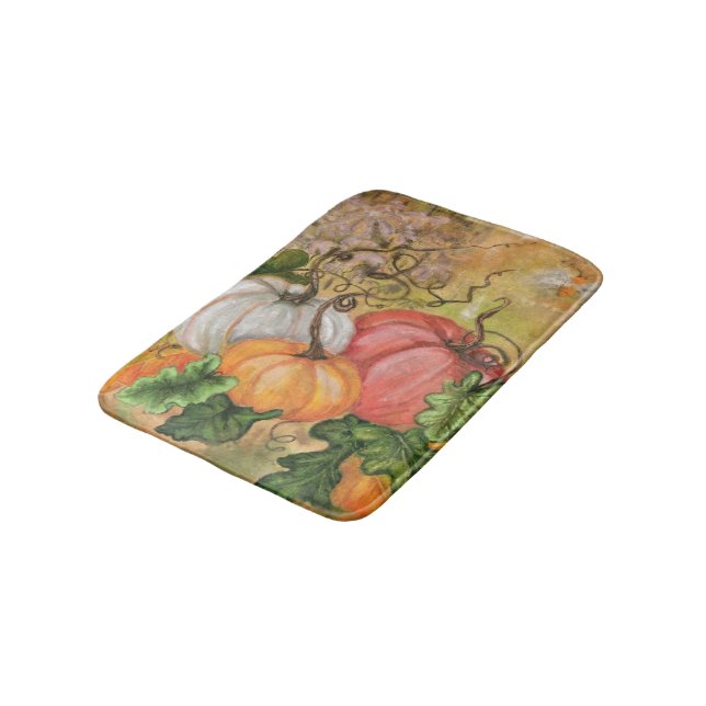 Tapis De Bain Pumpkins Bath Mat Halloween - Painting (Angle)