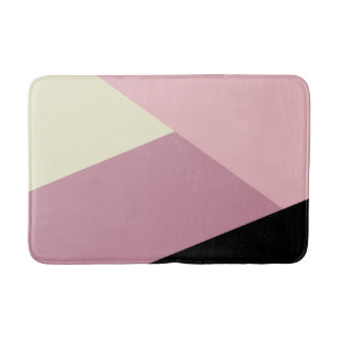 Tapis De Bain Purple & crème moderne minimaliste géométrique