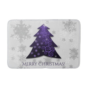Tapis De Bain Purple Festif de Noël Arbre de bain Mat