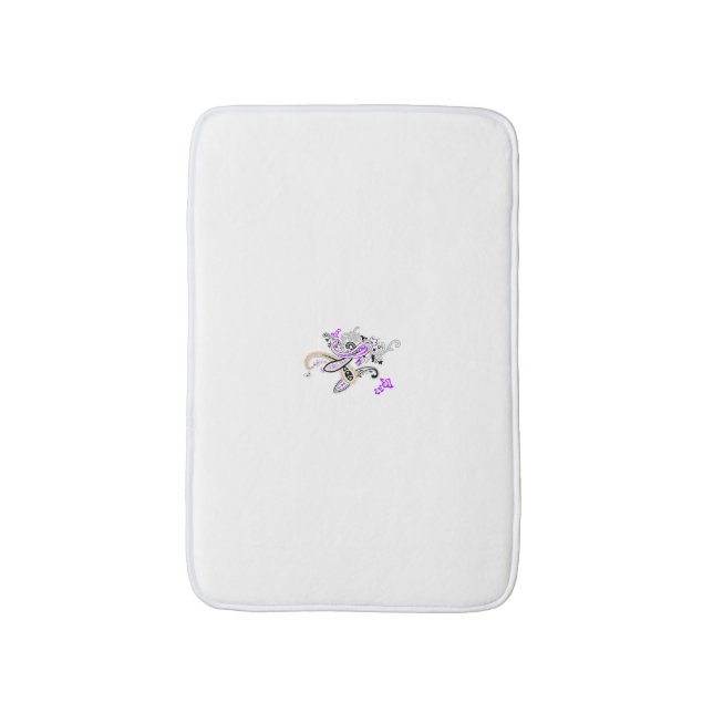 Tapis De Bain Purple-Magenta, Orange rougeâtre, Fille bleue (Devant (Vertical))