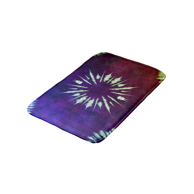 Tapis De Bain Purple Tie Dye Bath Mat (Angle)