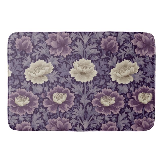 Tapis De Bain Purple William Morris Style Floral (Devant)