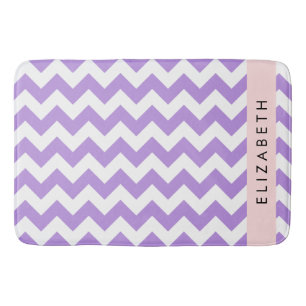 Tapis De Bain Purple Zigzag, Purple Chevron, Votre Nom