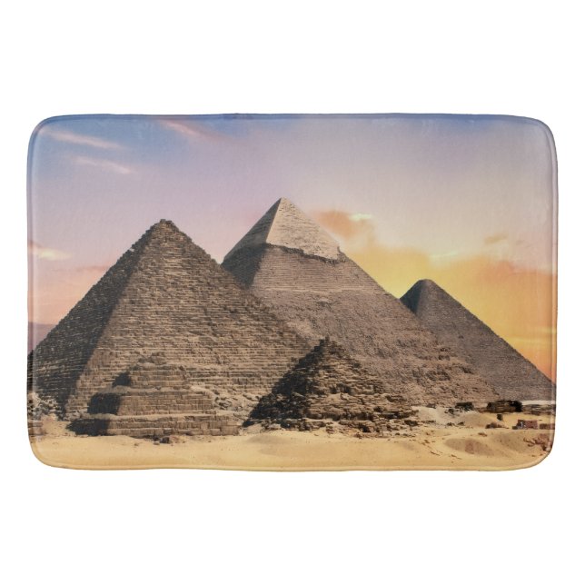 Tapis De Bain pyramides de gizeh Égypte antique paysage désertiq (Devant)
