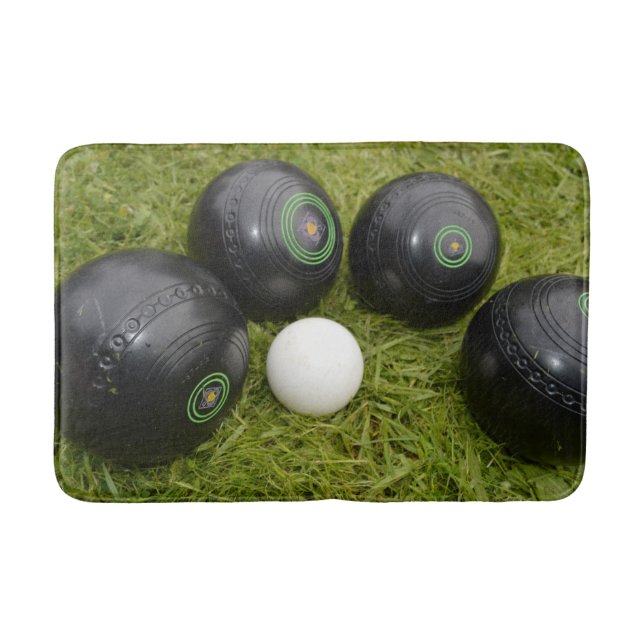Tapis De Bain Quatre Boules De Pelouse Noires Et Jack, (Devant)