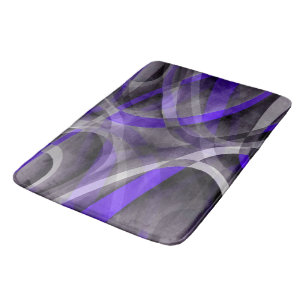 Tapis De Bain Quatre-vingts vidéos Violet Blue et Grey Funky Mo