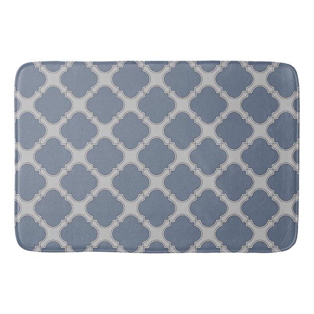 Tapis De Bain Quatrefoil gris bleu (Devant)