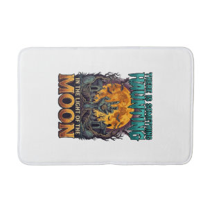 Tapis De Bain Quelque chose hantant lune Halloween Zombie Main G