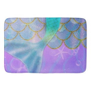 Tapis De Bain Queue iridescente perle scintillement paillettes q