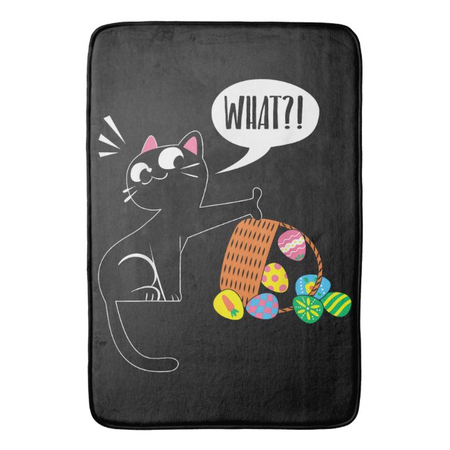 Tapis De Bain QUOI ! Chat de Pâques (devant Vertical)