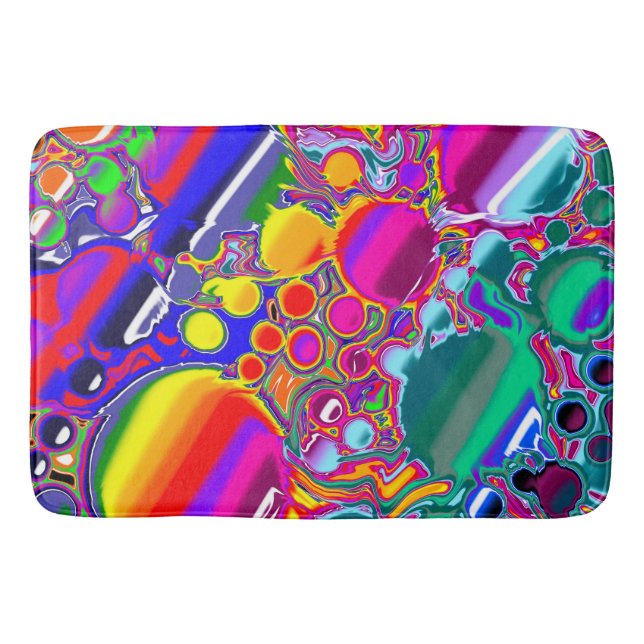 Tapis De Bain Rainbow Blast Art Abstrait (Devant)