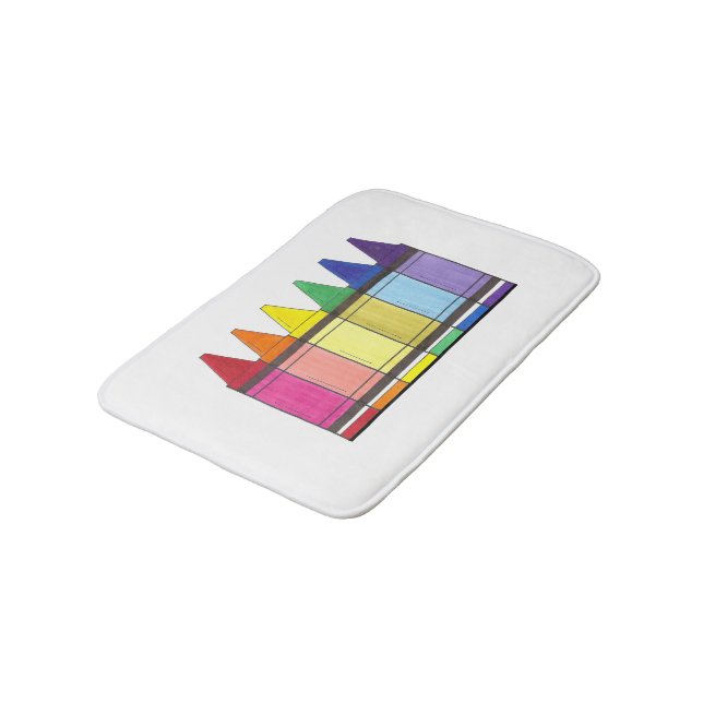 Tapis De Bain Rainbow Crayons École Professeur Art Fournitures F (Angle)
