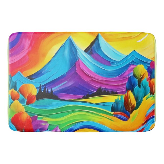 Tapis De Bain Rainbow Mountain Majesty Art (Devant)