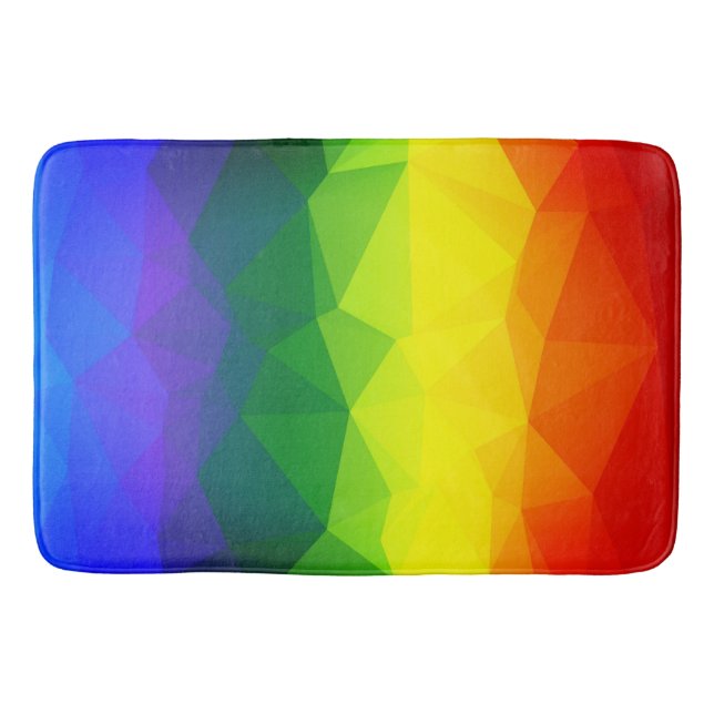 Tapis De Bain Rainbow Ombre Polygon (Devant)