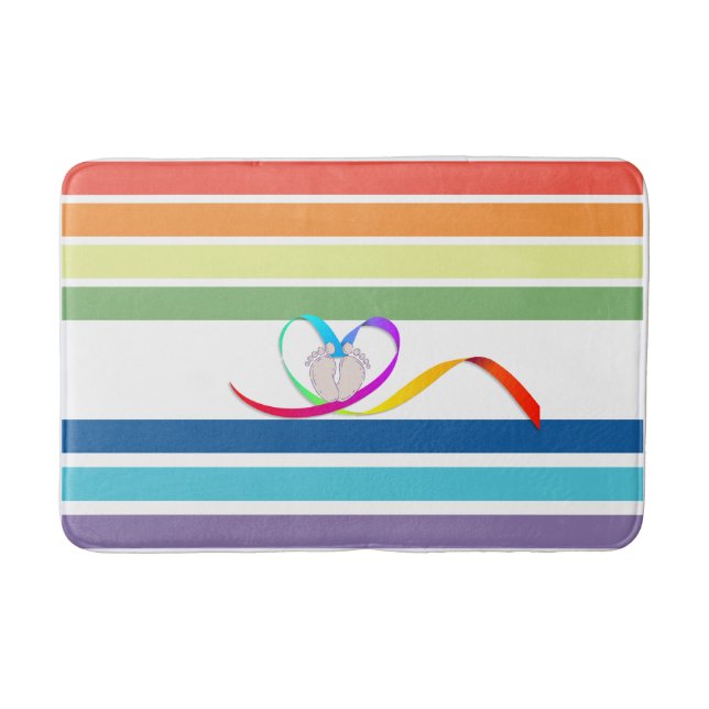Tapis De Bain Rainbow Stripes Bath Mat (Devant)