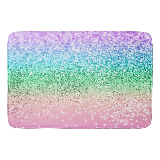 Tapis De Bain Rainbow Unicorn Parties scintillant 1 (Parties sci (Devant)