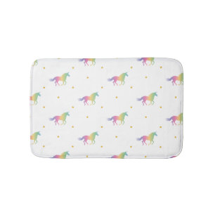 Tapis De Bain Rainbow Unicorns & Gold Stars Motif