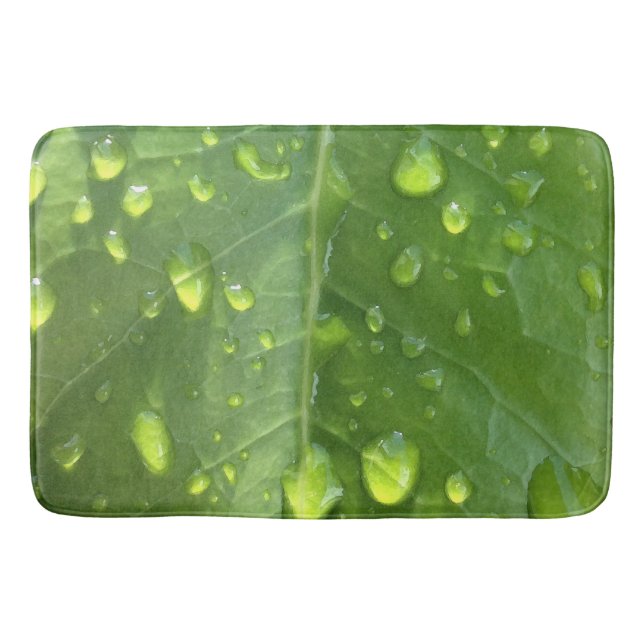 Tapis De Bain Raindrops sur une feuille (Devant)