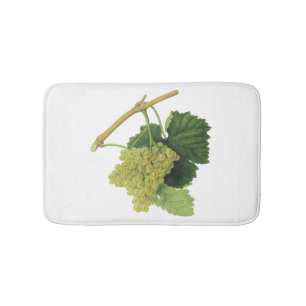 Tapis De Bain Raisins de vin blanc sur la vigne, fruits alimenta