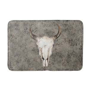 Tapis De Bain Ranch rustique sud-ouest crâne marron éclaboussur