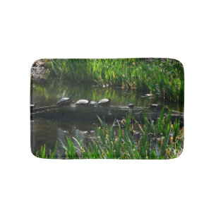 Tapis De Bain Rangée de tortues Green Nature Photo