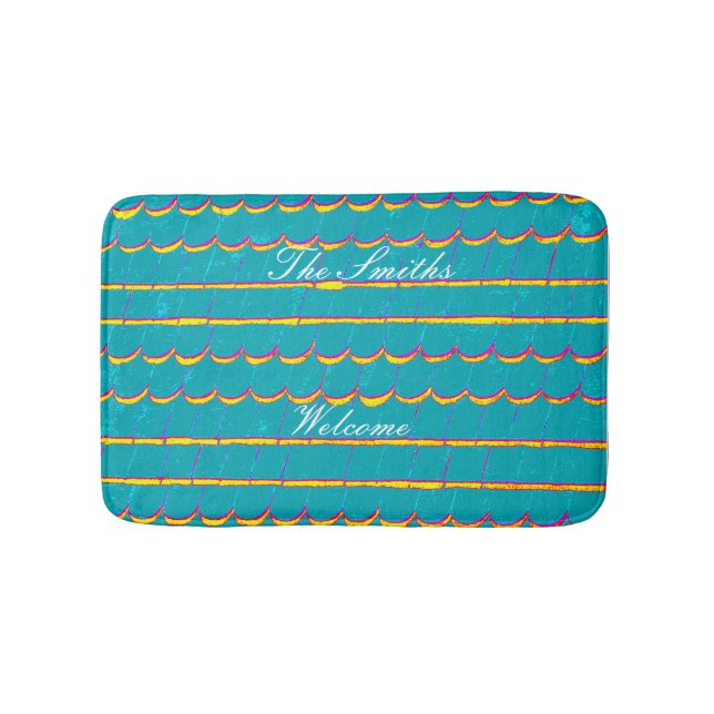 Tapis De Bain rangées de bardeaux Thunder_Cove bleu-vert (Devant)