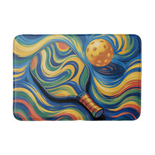 Tapis De Bain - Raquette de Pickleball et Balle Colorées