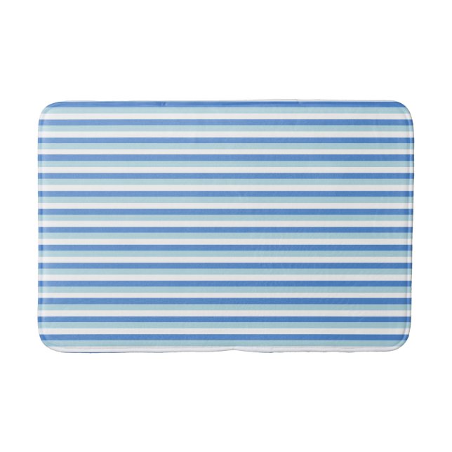 Tapis De Bain Rayé bleu et blanc (Devant)