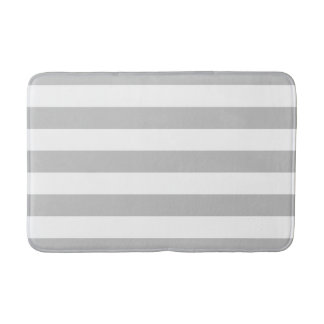 Tapis de bain rayé gris et blanc