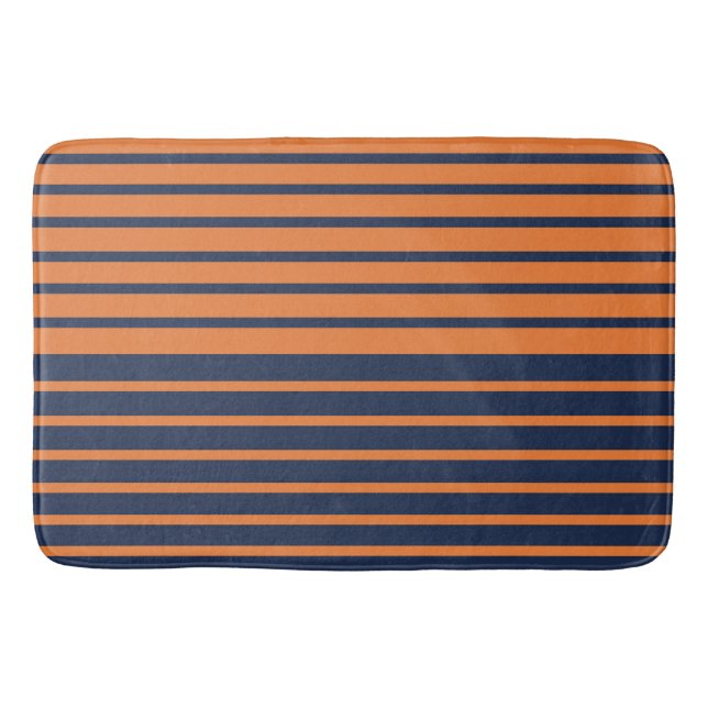Tapis de bain rayé horizontalement bleu marine ora (Devant)