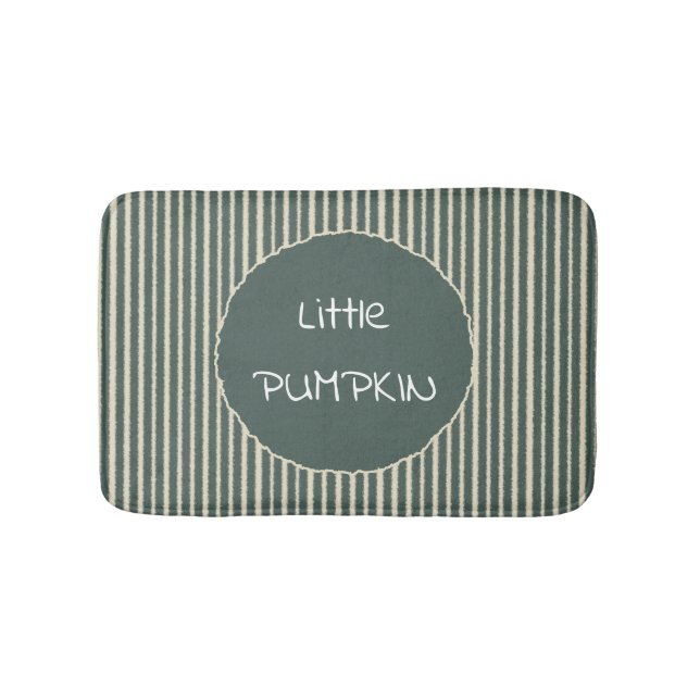 Tapis de bain rayé vert foncé mignon (Devant)