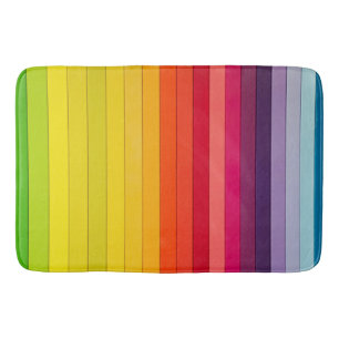 Tapis de bain rayé vibrant - doux et absorbant