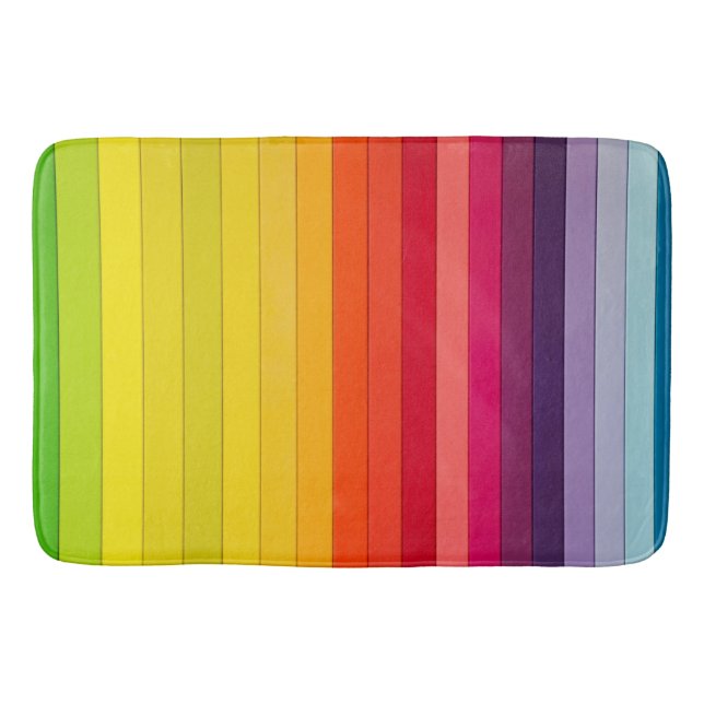 Tapis de bain rayé vibrant - doux et absorbant (Devant)