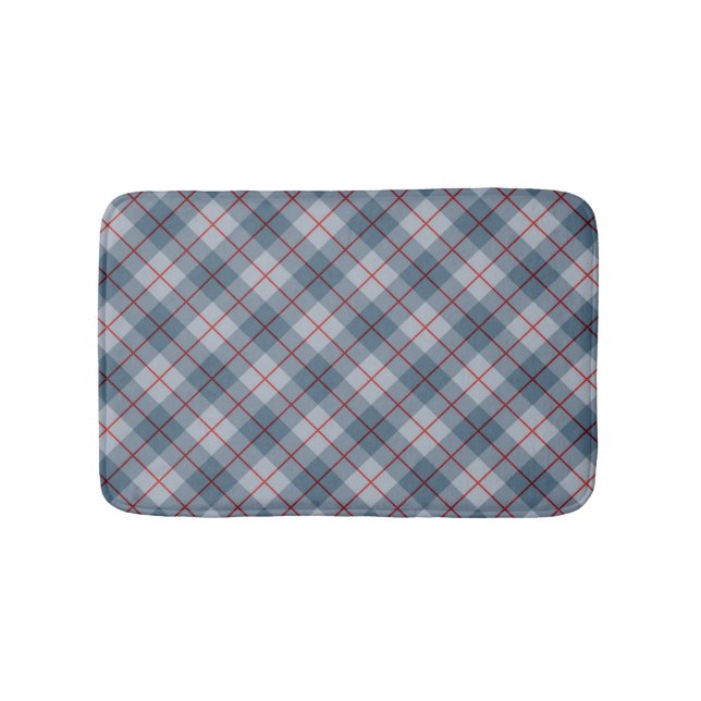 Tapis De Bain Rayure Bleu-Rouge de plaid polarisé (Devant)