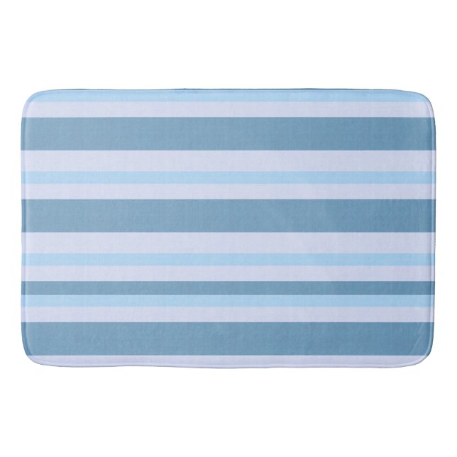 Tapis De Bain Rayure Côte Bleue Nordique  (Devant)